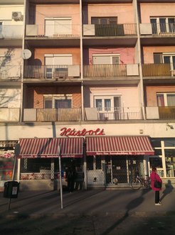 A butchers at Mars Square: little changed since the socialist era, when this central square bore the name of Karl Marx.